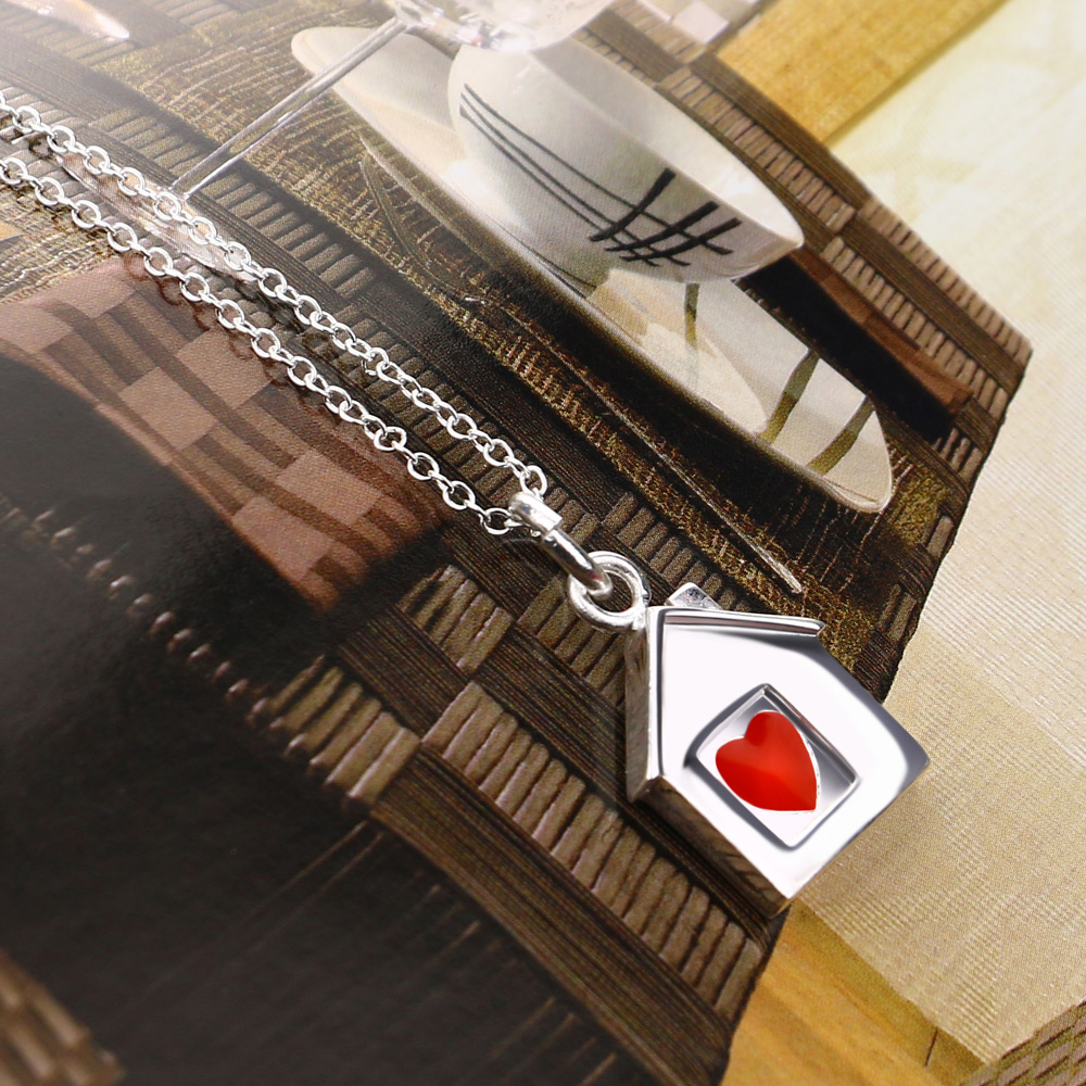 Ethnic Fashion House - Women's Vintage-Inspired 925 Silver House Pendant