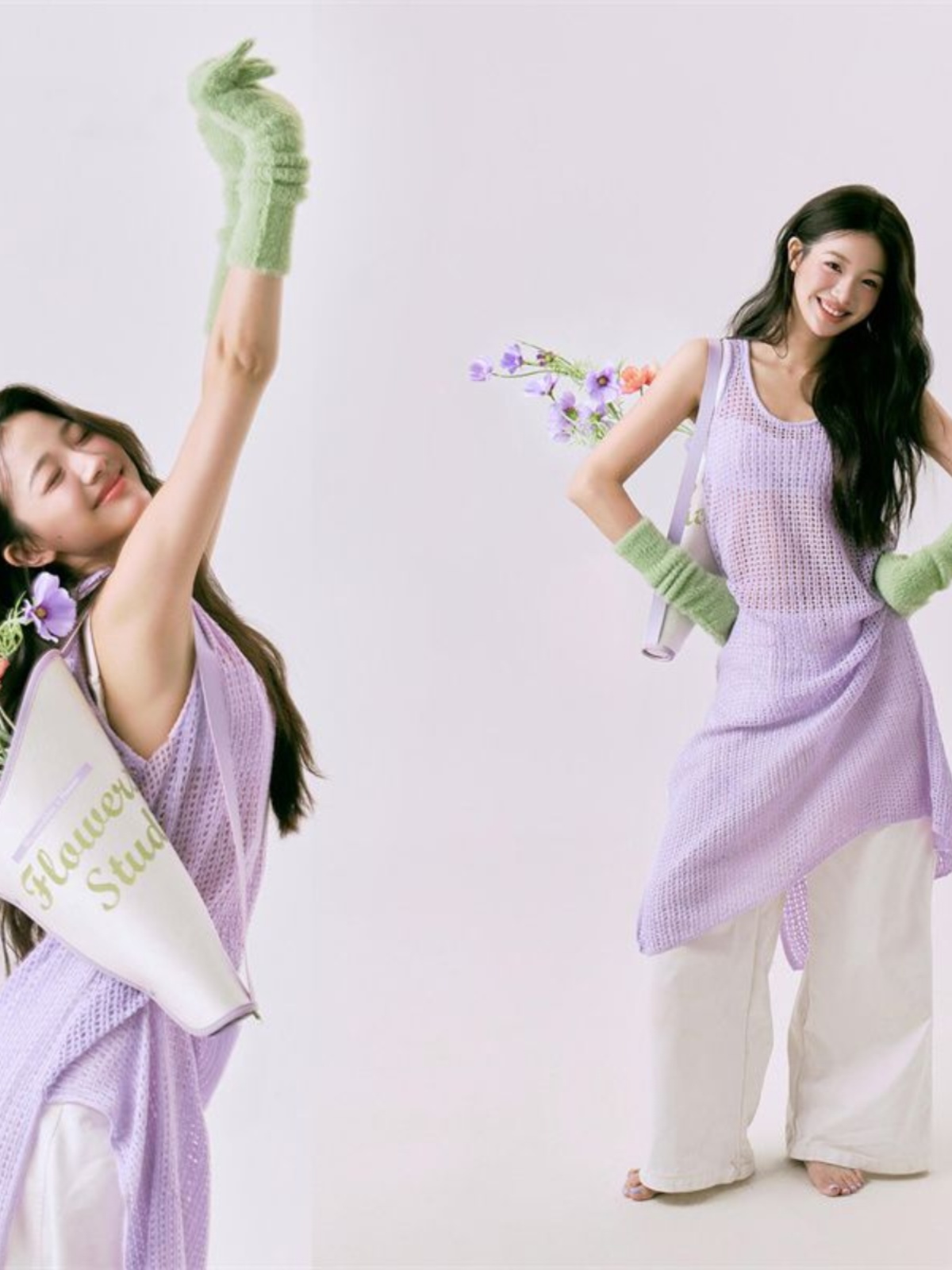 Ethnic Fashion Photography - Romantic Spring Flower Print Photography Studio