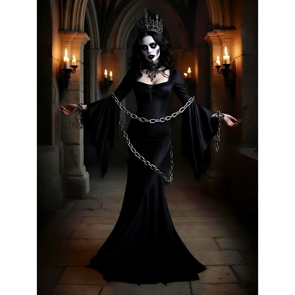 Ethnic Clothing & Online Fashion Store Khaadi Us - Gothic Bat Witch Long Dress Halloween