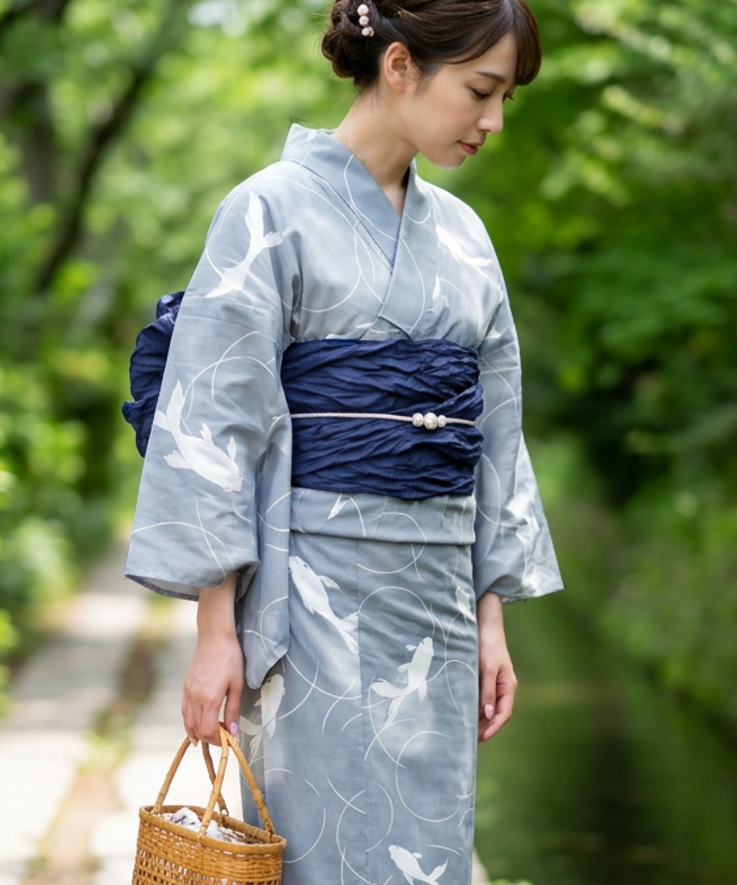 Ethnic Style Dresses - Traditional Yukata Kimono Cotton Linen Material