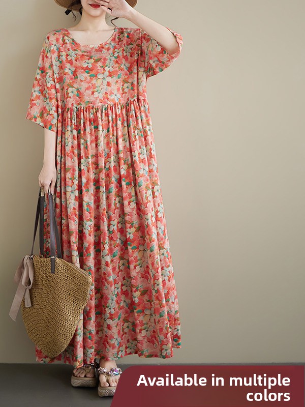 Summer New plus Size round Nec - огляд і ціна Ethnic Style Dresses