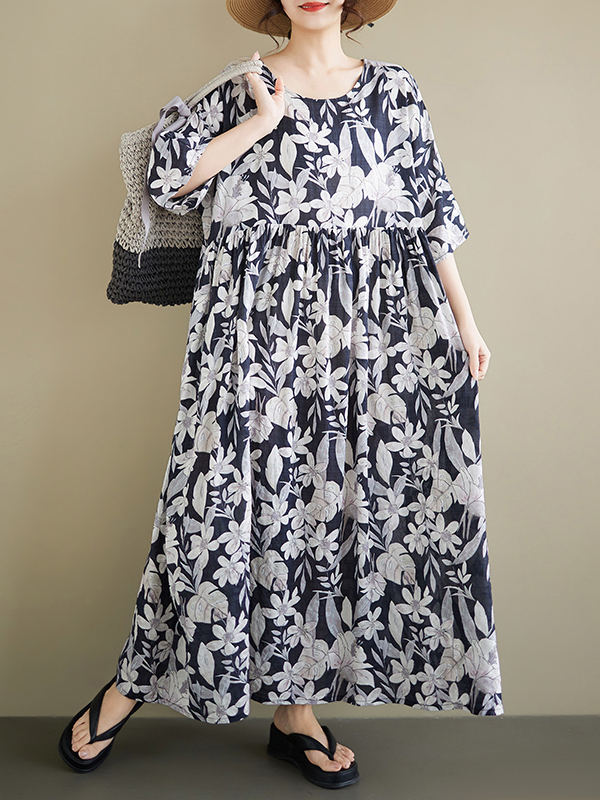 Summer New plus Size round Nec - огляд і ціна Ethnic Style Dresses